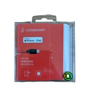 USBEPOWER Fab XXL Lightning to USB Charging Cable Red EUC